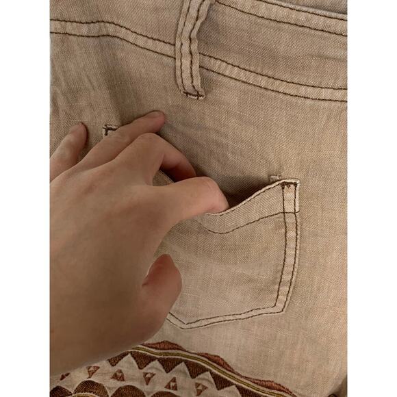 Free People Linen Blend Embroidered Shorts - Picture 4 of 7